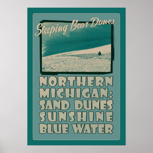 Slaapend Beer Dunes Northern Michigan Poster (Voorkant)