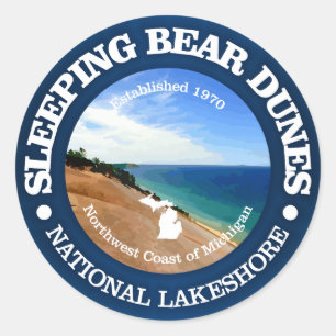 Slaapend Beer Dunes Ronde Sticker