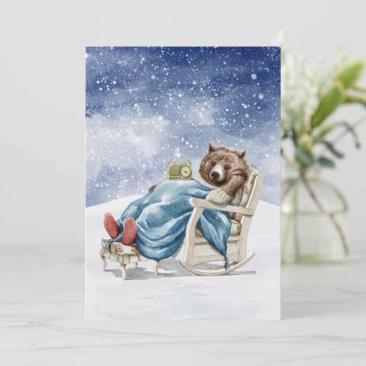 Slaapend Beer in de sneeuw (Staand voorkant)