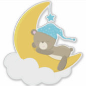 Slaapend Beer, klein Beer, Beer op de maan Sticker (Voorkant)