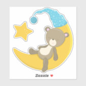 Slaapend Beer, stut Beer, Beer op de maan Sticker (Vel)