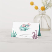 Slaapend Blauwgroen dragon Baby shower Plaatskaartje (Achterkant)