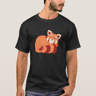 Slaapend bos Wilde dieren Chinees Slaapvrij Rood T-shirt