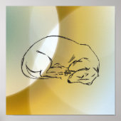 Slaapend Dachshund Dog Poster (Voorkant)