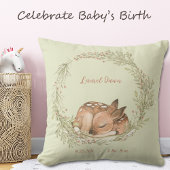 Slaapend deer Fawn Spring Leaf Wreater Kussen