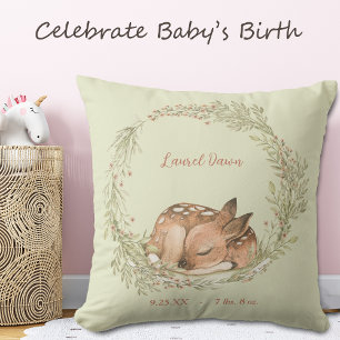 Slaapend deer Fawn Spring Leaf Wreater Kussen