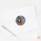 Slaapend Duck Ronde Sticker (Envelop)