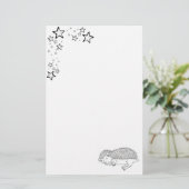 Slaapend egelpapier briefpapier (Staand voorkant)