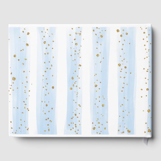 Slaapend Elephant Blue Floral Boy Baby shower Gastenboek (Achterkant)