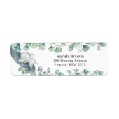 Slaapend ellephant Greenery Return Address Label (Voorkant)