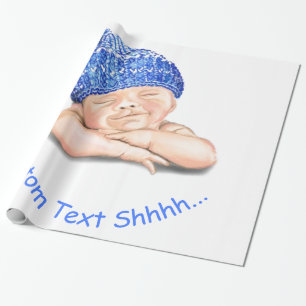 Slaapend fijn glimlachend, fijn Baby - pas aan Cadeaupapier
