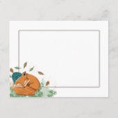 Slaapend Fox Baby shower Dank u Informatiekaartje (Achterkant)