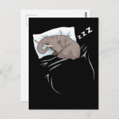 Slaapend Gift Kinder Cute Elephant Gift Slaping Briefkaart (Voorkant / Achterkant)