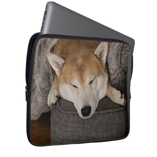 Slaapend Hoesje met Shiba Inu-laptop Laptop Sleeve (Voorkant Rechts)