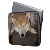 Slaapend Hoesje met Shiba Inu-laptop Laptop Sleeve (Voorkant Links)