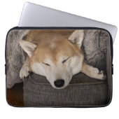 Slaapend Hoesje met Shiba Inu-laptop Laptop Sleeve (Voorkant)