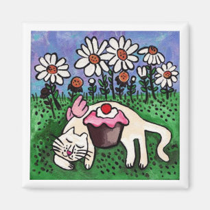 Slaapend Kat Angel Magnet