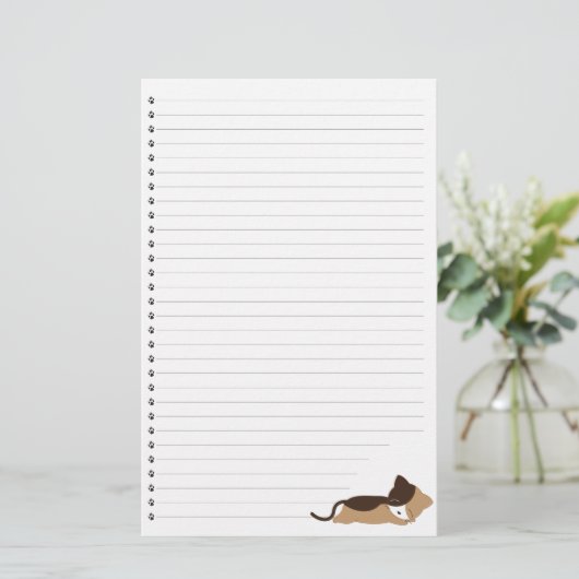 Slaapend Kat Briefpapier (Staand voorkant)