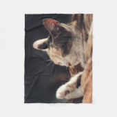 Slaapend Kat Kinderen Fleece Deken (Voorkant)