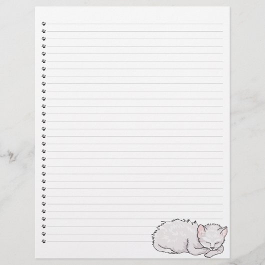 Slaapend Kat met letterhead (Voorkant)