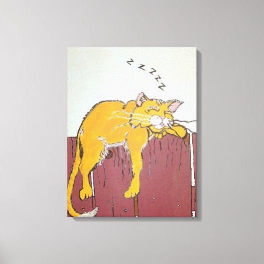 Slaapend Kat op Canvas Afdruk (Voorkant)