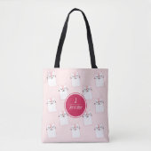 Slaapend Kat Patroon Monogram Tote Bag (Voorkant)