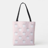 Slaapend Kat Patroon Monogram Tote Bag (Achterkant)