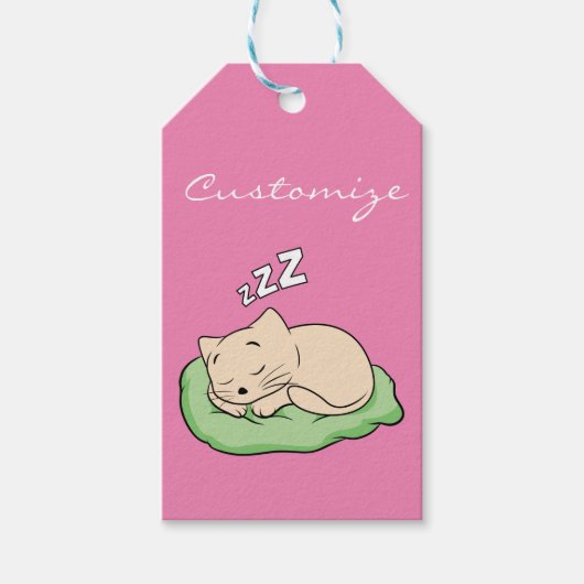 Slaapend Kat Thunder_Cove Cadeaulabel (Voorkant)