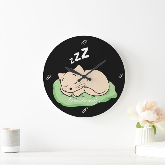 Slaapend Kat Thunder_Cove Grote Klok (Huis)