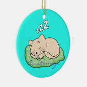 Slaapend Kat Thunder_Cove Keramisch Ornament (Rechts)