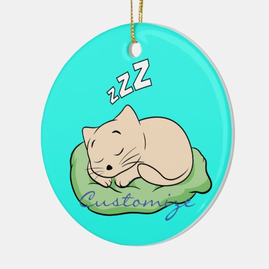 Slaapend Kat Thunder_Cove Keramisch Ornament (Links)