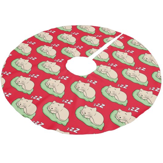 Slaapend Kat Thunder_Cove Kerstboom Rok (Gekanteld)