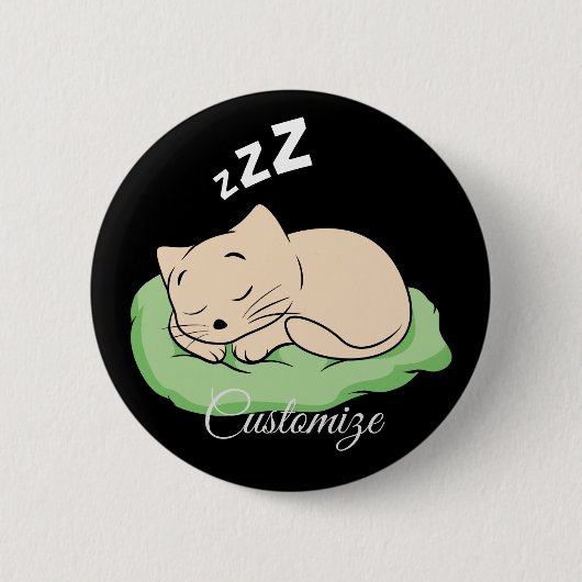 Slaapend Kat Thunder_Cove Ronde Button 5,7 Cm (Voorkant)