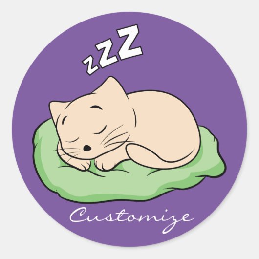 Slaapend Kat Thunder_Cove Ronde Sticker (Voorkant)