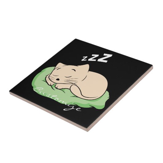 Slaapend Kat Thunder_Cove Tegeltje (Zijkant)