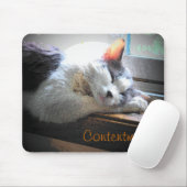 Slaapend Kat voor inhoud Muismat (Met muis)
