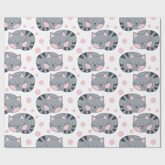 Slaapend kattenpapier cadeaupapier (Vlak)