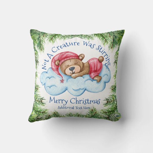 Slaapend kerstBeer Sierkussen (Achterkant)