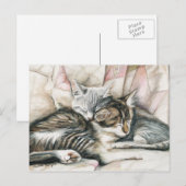 Slaapend Kittens Cat Art Briefkaart (Voorkant / Achterkant)