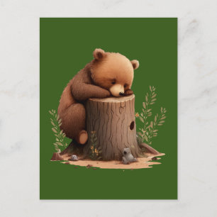 Slaapend klein Beer Briefkaart