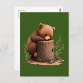 Slaapend klein Beer Briefkaart (Voorkant / Achterkant)