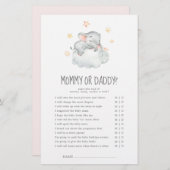 Slaapend klein olifant-meisje mama of papa-spel (Voorkant / Achterkant)