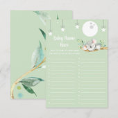 Slaapend Koala Baby shower Game Baby Race Inv Kaart (Voorkant / Achterkant)