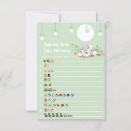 Slaapend Koala Baby shower Game Emoji Pictionary I Kaart