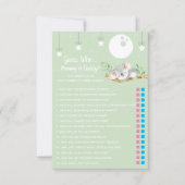 Slaapend Koala Baby shower Game raad eens wie? Inv Kaart (Voorkant)