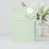 Slaapend Koala Baby shower Game raad eens wie? Inv Kaart (Staand voorkant)