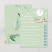 Slaapend Koala Baby shower Game raad eens wie? Inv Kaart (Voorkant / Achterkant)