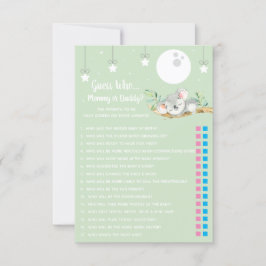 Slaapend Koala Baby shower Game raad eens wie? Inv Kaart