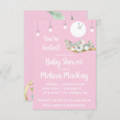 Slaapend Koala Baby shower Roze Kaart (Voorkant / Achterkant)