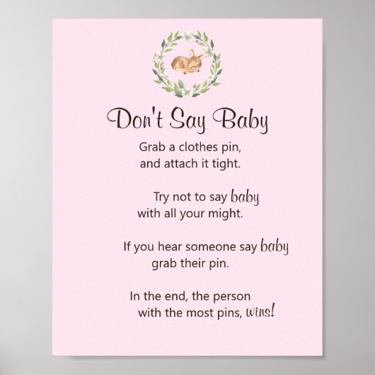 Slaapend meisje met "niet zeggen Baby" Poster (Voorkant)